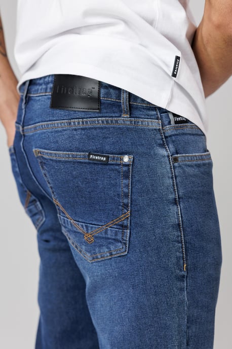 Mid Navy Straight Leg Cotton Rich Jeans - Image 3