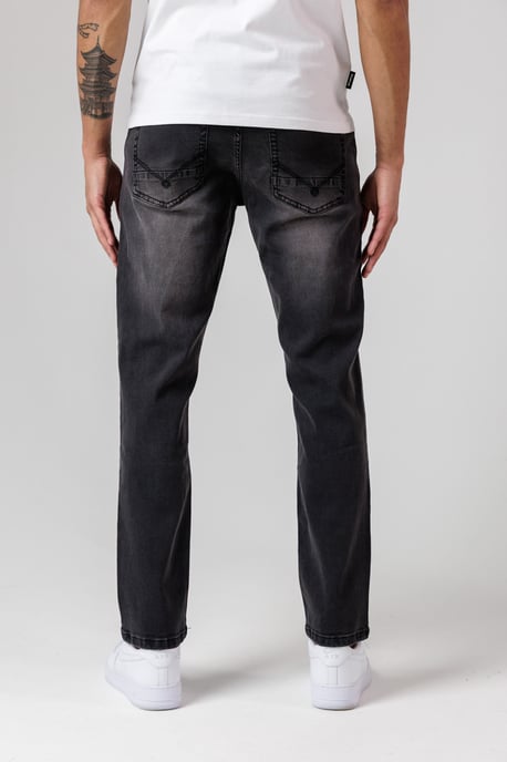 Dark Grey Straight Leg Cotton Rich Jeans - Image 2