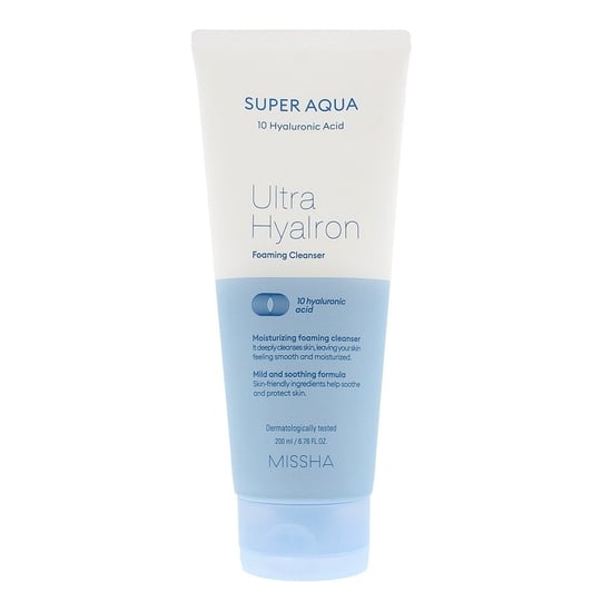 Missha Super Aqua Ultra Hyalron Foaming Cleanser 200ml - Image 1