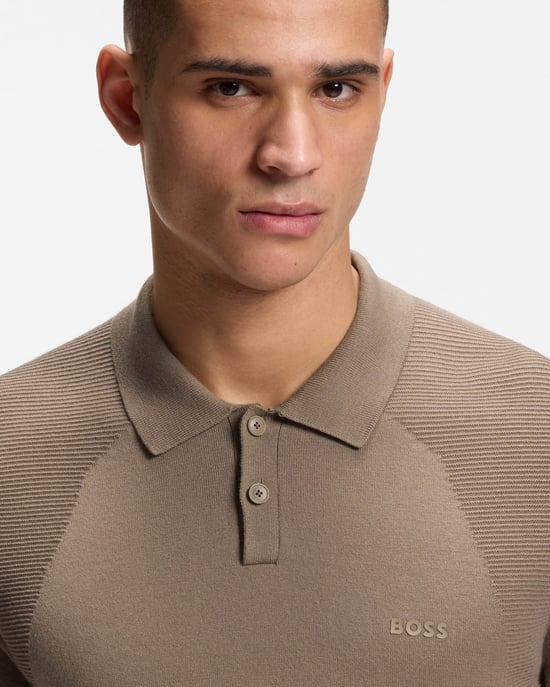 Momentum-Lite Short Sleeve Polo Shirt in Tan - Image 3