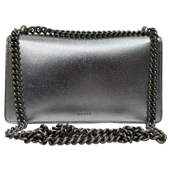 Gucci Small Dionysus Shoulder Bag in Silver Leather - Image 2