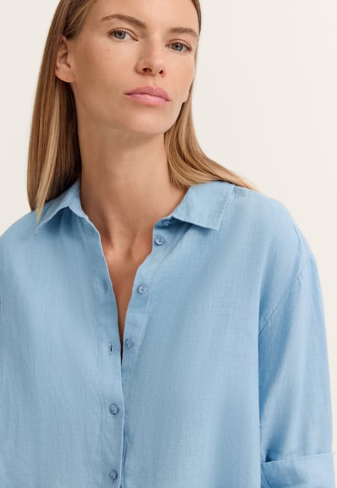 Bugatti Damen Blouse met moderne pasvorm van 100% linnen - Image 4