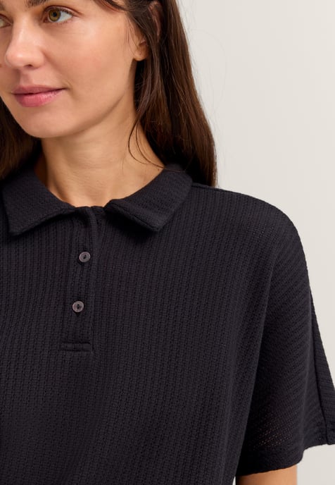 Bugatti Damen T-shirt van gestructureerd katoenmengsel - Image 4
