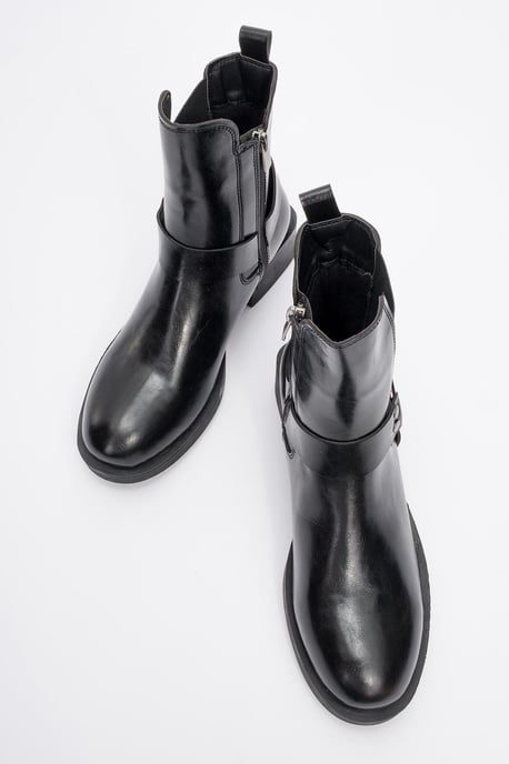 Stone Buckled Zip Ankle Boot - Image 2
