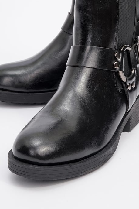 Stone Buckled Zip Ankle Boot - Image 3