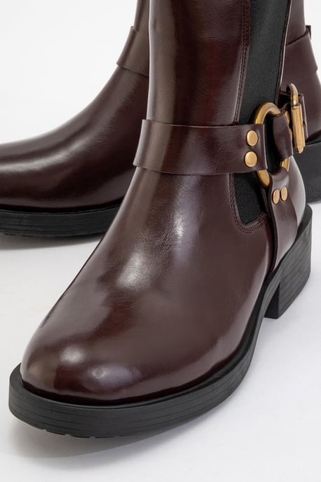 Stone Buckled Zip Ankle Boot - Image 3