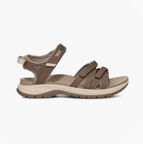 Teva Tirra Sport Leather Womens Cross Strap Sandals Caribou - Image 1