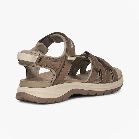 Teva Tirra Sport Leather Womens Cross Strap Sandals Caribou - Image 3