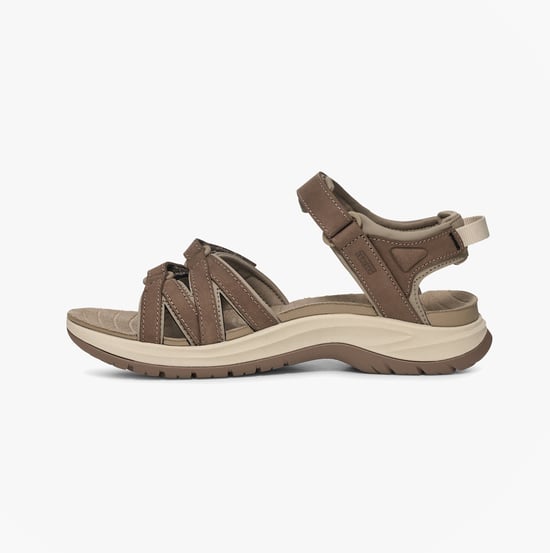 Teva Tirra Sport Leather Womens Cross Strap Sandals Caribou - Image 6