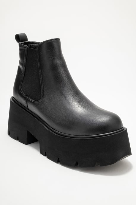 Clen Leren Platform Chelsea Boot - Image 1