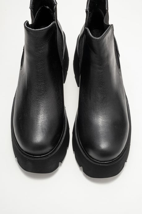 Clen Leren Platform Chelsea Boot - Image 3