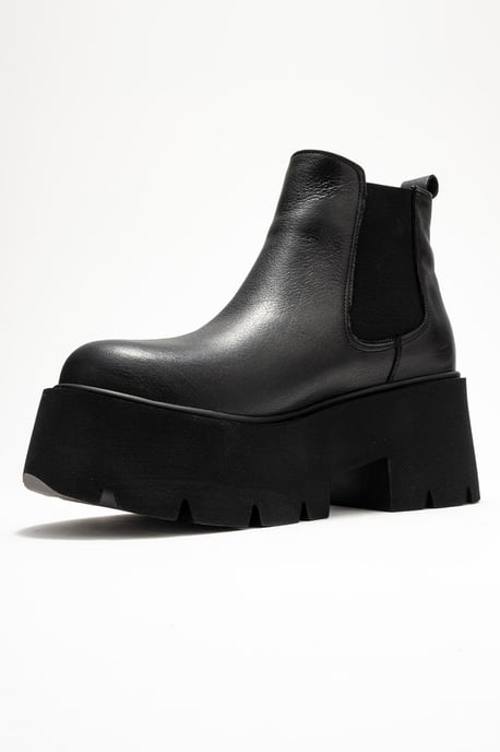 Clen Leren Platform Chelsea Boot - Image 4