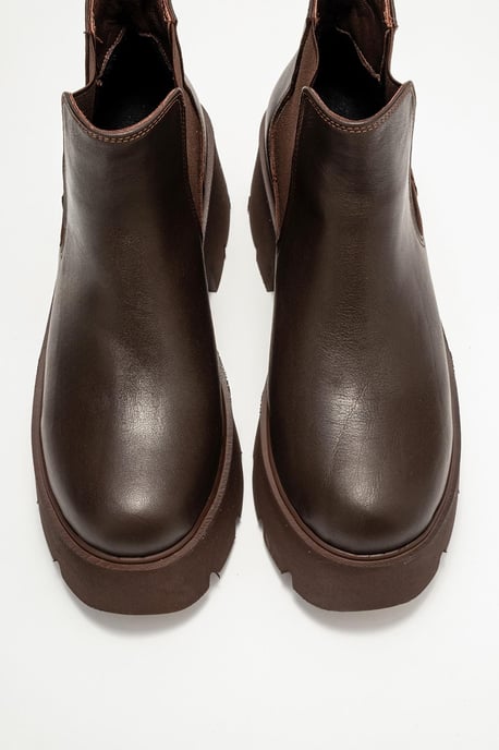 Clen Leren Platform Chelsea Boot - Image 3