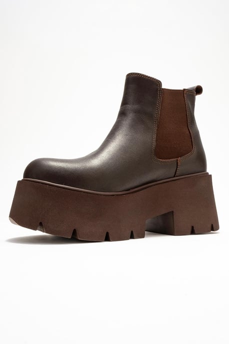 Clen Leren Platform Chelsea Boot - Image 4