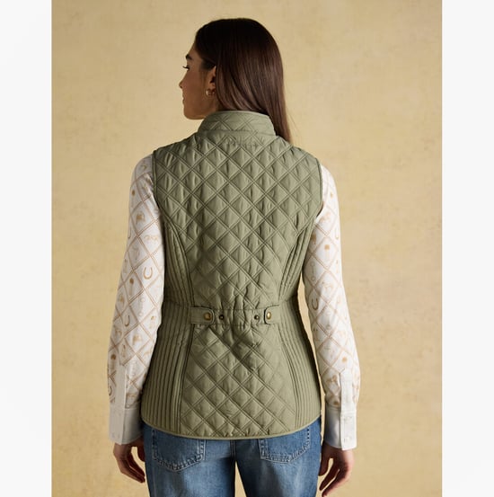 Joules Minx Womens Gilets Khaki Green - Image 3