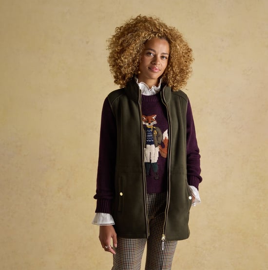 Joules Heritage Longline Womens Gilets Green - Image 3