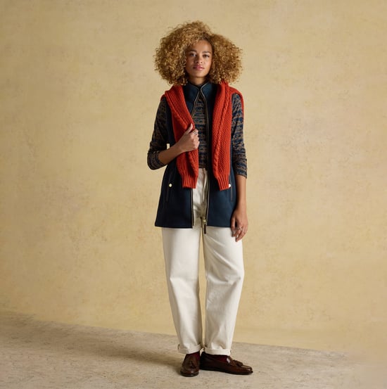 Joules Heritage Longline Womens Gilets Navy - Image 3