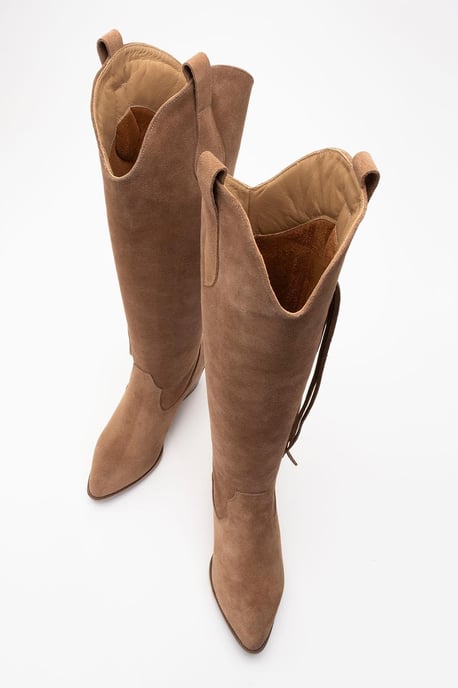 Rios Leather Fringe Knee High Boot - Image 6
