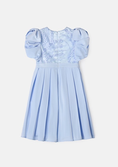 Coralie Blue Embroidered Bodice Dress - Image 4