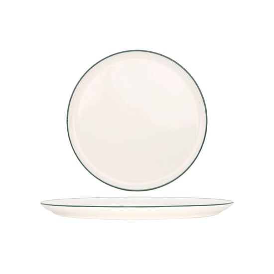 Rinart Pizzabord green edge porselein 32 cm set van 2 - Image 1