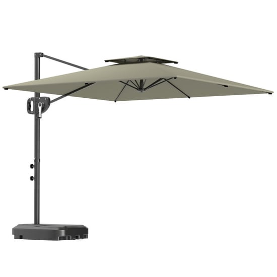 4goodz Zweefparasol vierkant 247 cm met parasolvoet kantelbaar en draaibaar - - Image 1