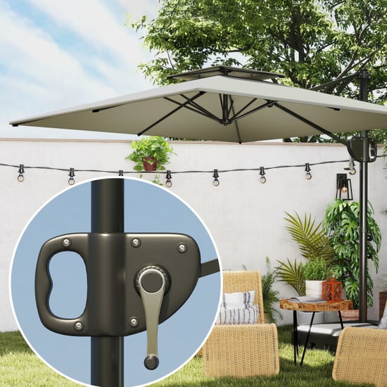 4goodz Zweefparasol vierkant 247 cm met parasolvoet kantelbaar en draaibaar - - Image 5