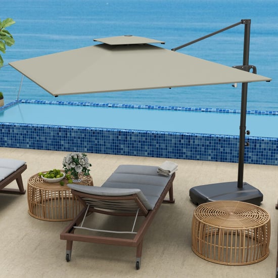 4goodz Zweefparasol vierkant 247 cm met parasolvoet kantelbaar en draaibaar - - Image 6