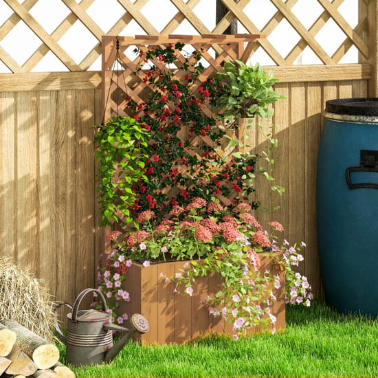 4goodz Plantenbak hout met klimrek -33x64x122 cm - Image 3