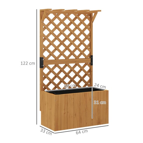 4goodz Plantenbak hout met klimrek -33x64x122 cm - Image 4