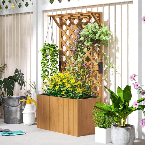 4goodz Plantenbak hout met klimrek -33x64x122 cm - Image 5