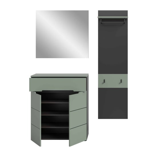 Furnilux Garderobecombinatie in smoke green stijlvolle entree met spiegel en ladekast - Image 3