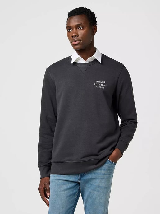 Wrangler - EMBROIDERY CREW FADED BLACK - Image 2