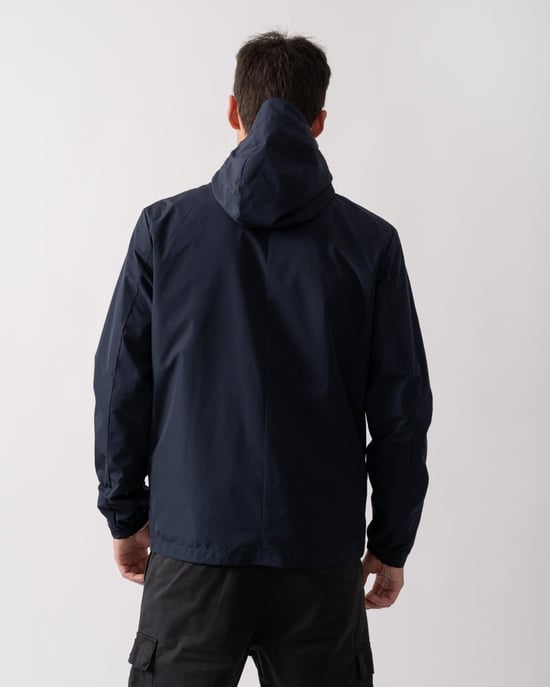 Zip Through Lightweight Hooded Zip Through Jacket in Dark Blue - Image 2