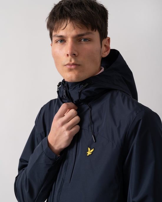 Zip Through Lightweight Hooded Zip Through Jacket in Dark Blue - Image 3