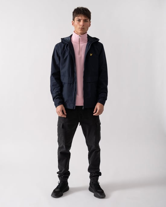 Zip Through Lightweight Hooded Zip Through Jacket in Dark Blue - Image 4