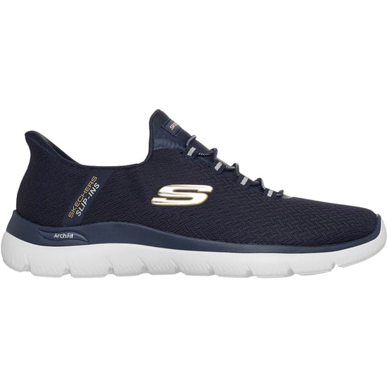 Skechers Arch Fit Summits Kynor Polyester Men's Navy/Yellow Trainers - Image 5