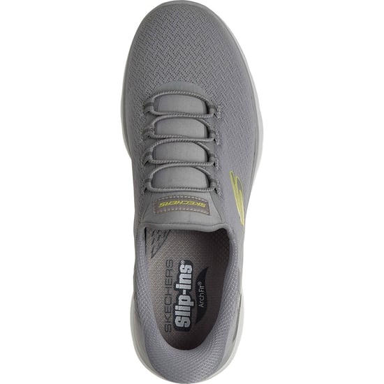 Skechers Arch Fit Summits Kynor Polyester Men's Grey/Lime Trainers - Image 3
