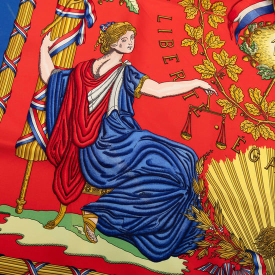 Begagnad Republique Francaise Liberte Egalite Fraternite Silkscarf 90 - Image 5