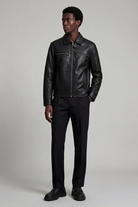 Reece Harrington Leather Jacket in Black - Image 1