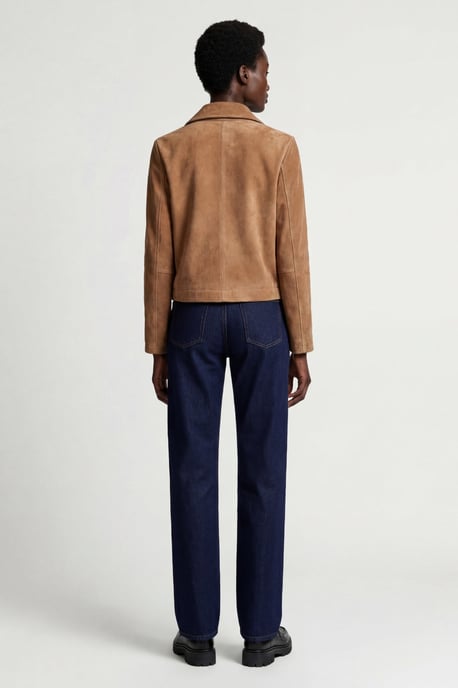 Cara Suede Jacket in Camel - Image 2