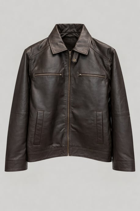 Reece Harrington Leather Jacket in Brown - Image 3