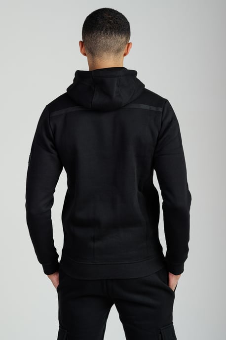 Black Long Sleeve Utility Pocket Hoody - Image 2