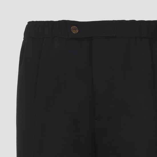 Black Virgin Wool Track Pants - Image 5
