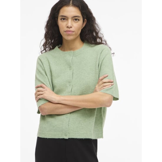Vila viliga 2/4 o-neck knit cardigan n 14113226 smoke green - Image 3