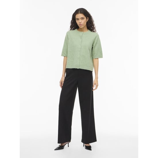 Vila viliga 2/4 o-neck knit cardigan n 14113226 smoke green - Image 4
