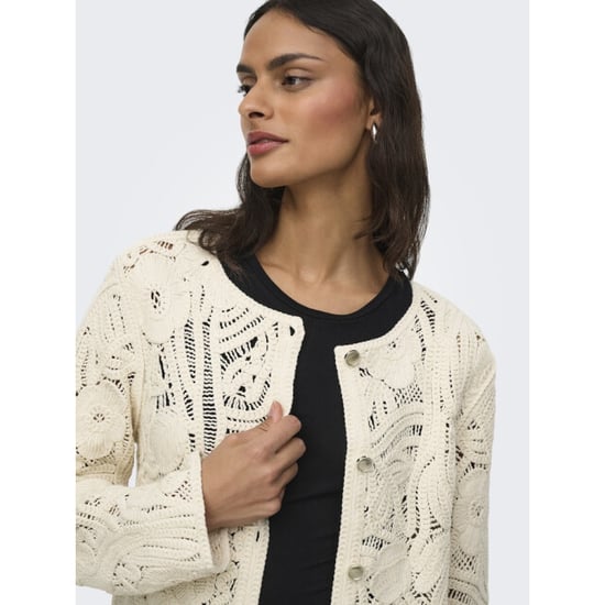 Jacqueline de Yong zanka l/s crochet cardigan jrs 15372593 cloud dancer - Image 4