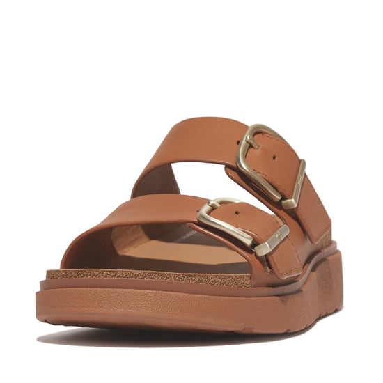 FitFlop Gen-ff buckle two-bar leather slides - Image 1