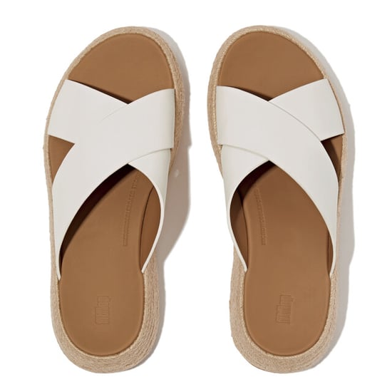 FitFlop F-mode espadrille leather flatform cross slides - Image 3