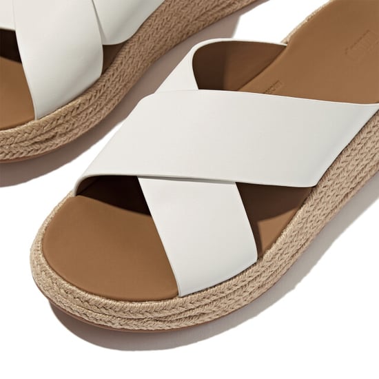 FitFlop F-mode espadrille leather flatform cross slides - Image 4