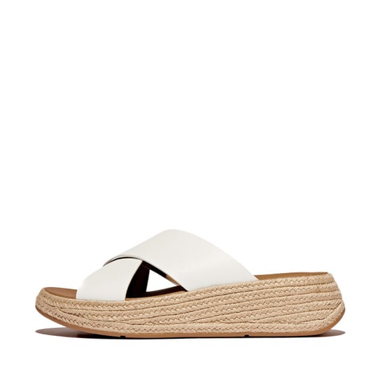 FitFlop F-mode espadrille leather flatform cross slides - Image 6